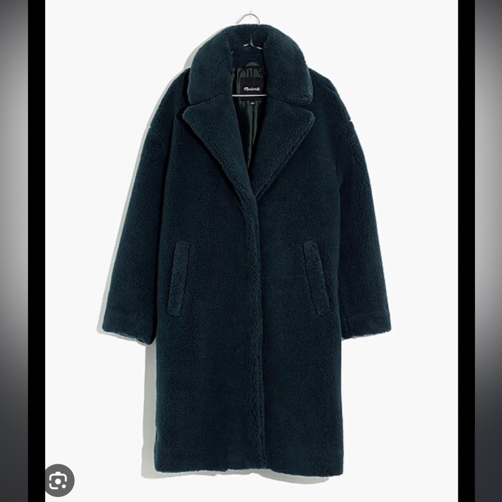 NWT Madewell (Re) Sourced Sherpa Teddy Coat Navy small